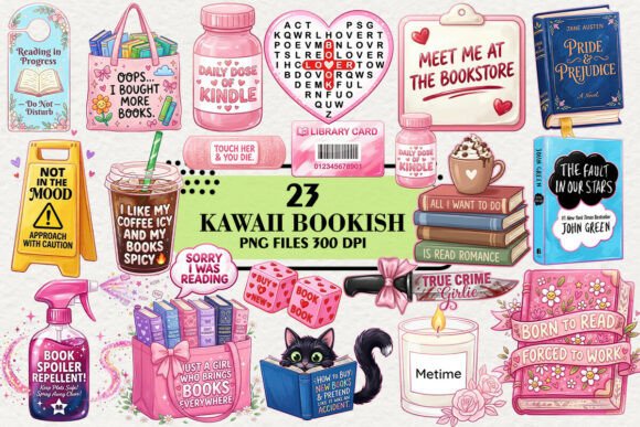 Download Kawaii Bookish Book Lovers Quote Sticker - Quote sticker Collection