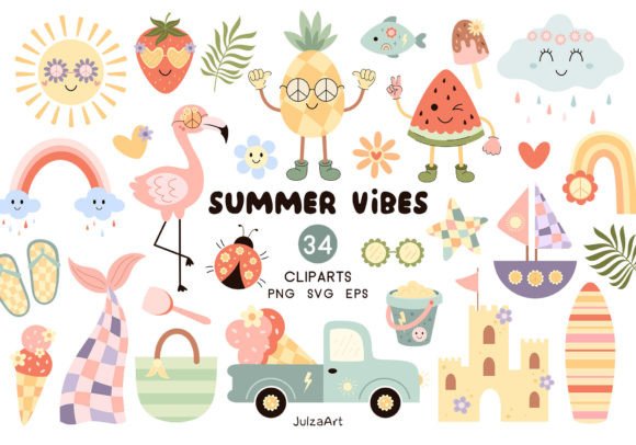 Download Retro Summer Vibes Clipart, Summer Png - Clipart Collection