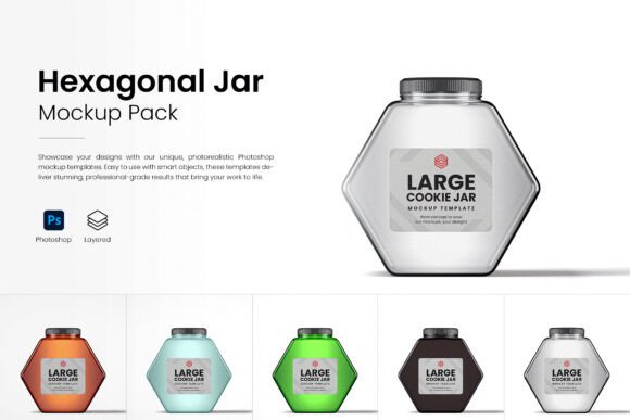Download Hexagonal Cookie Jar Mockup Pack - Premium Resources