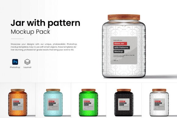 Download Airtight Jar with Pattern Mockup Pack - Pack Collection