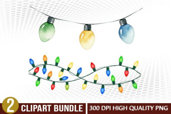 Download Colorful Christmas Lights Clipart Set - Clipart Collection