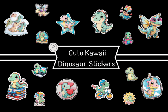 Download Cute Kawaii Dinosaur Stickers - Dinosaur stickers Collection