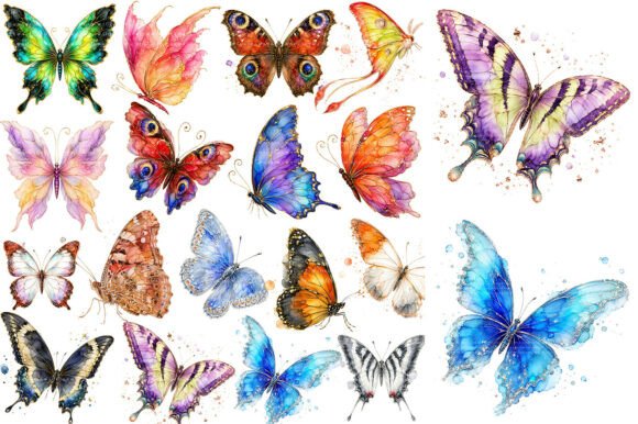 Download Alcohol Ink Butterfly Clipart Bundle - Clipart Collection