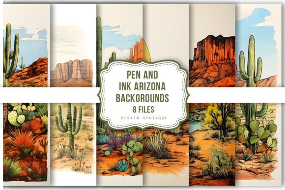 Download Pen and Ink Arizona Backgrounds Pack - Pack Collection