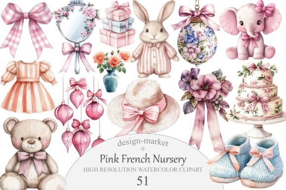 Download Pink French Nursery Clipart - Clipart Collection