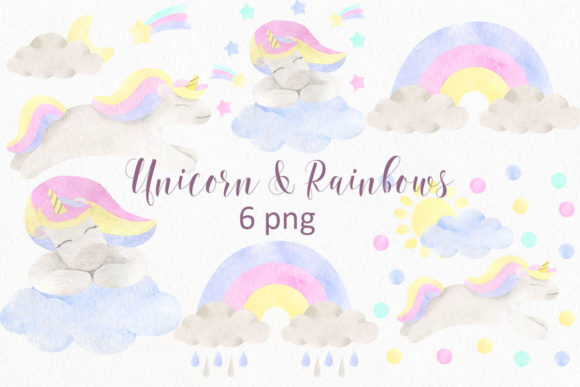 Download Unicorn &amp; Rainbows Clipart - Clipart Collection