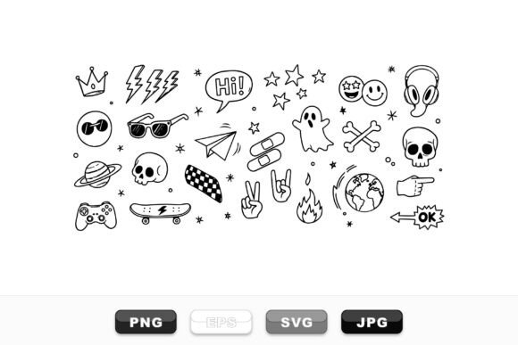 Download Edgy Doodle Vector Clipart Set - Clipart Collection