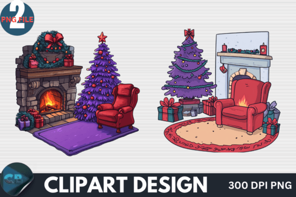 Download Cute Purple Christmas Clipart PNG - Clipart Collection