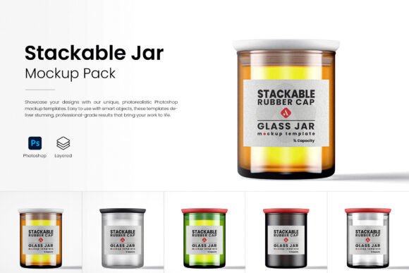 Download Stackable Rubber Cap Jar Mockup Pack - Premium Resources