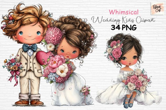 Download Whimsical Wedding Kids Clipart PNG - Clipart Collection