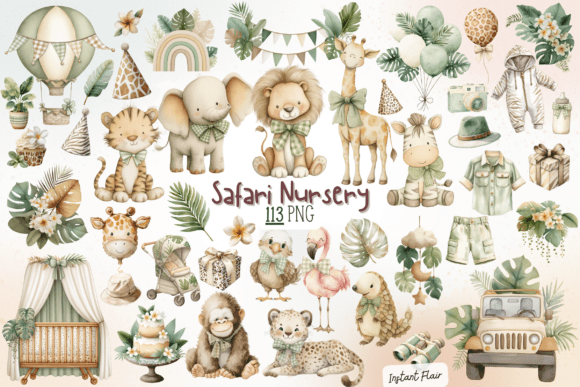 Download Safari Nursery Clipart Bundle - Clipart Collection
