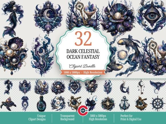 Download Dark Celestial Ocean Fantasy Clipart - Clipart Collection