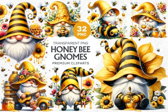Download 32 Honey Bee Gnome Clipart Bundle - Clipart Collection