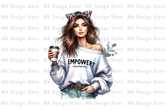 Download Trendy Girl with Coffee Clipart - Clipart Collection