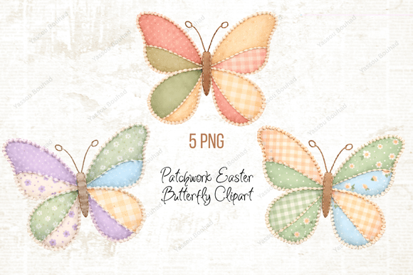 Download Patchwork Easter Butterfly Clipart PNG - Clipart Collection
