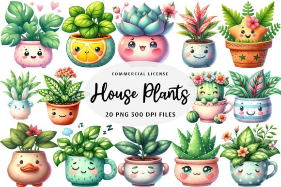 Download Kawaii House Plants Clipart - Clipart Collection