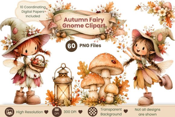 Download Autumn Fairy Gnome Clipart Bundle - Premium Resources